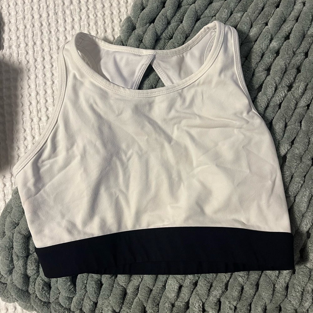 NVGTN white open back sports bra